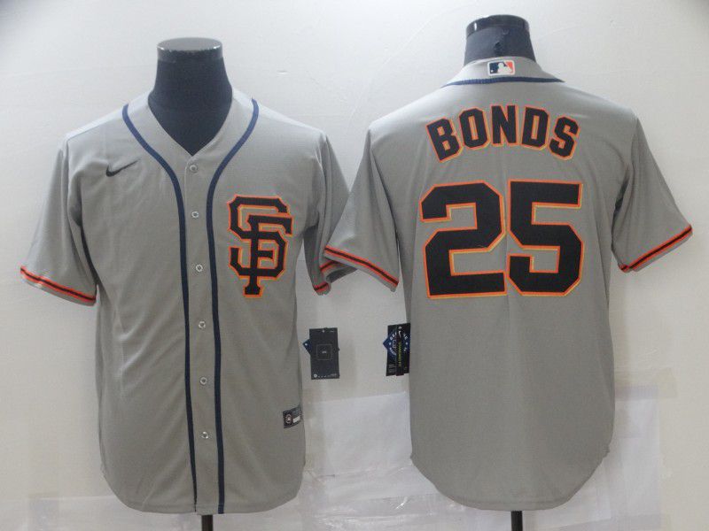 Men San Francisco Giants #25 Bonds Grey Game Nike 2021 MLB Jerseys